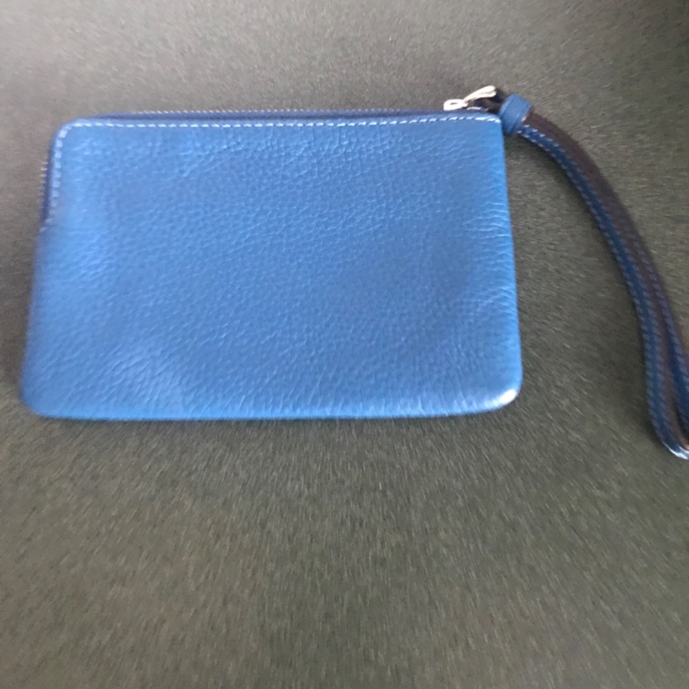 Coach Blue Leather Wristlet Mini Pouch - Picture 4 of 15